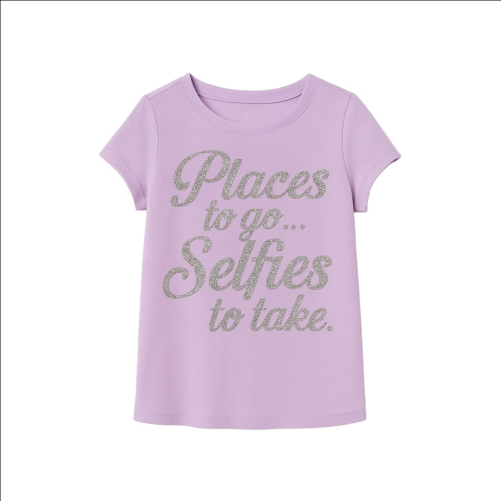American Heritage Girls Purple Glitter T Shirt Size 12